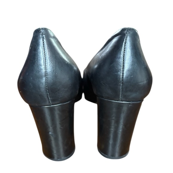 Antonio Melani woman’s leather block heel pointed toe black 3 inch heel sz 8.5 - Picture 9 of 9